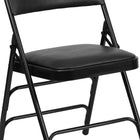 Flash Furniture – Chaise pliante HERCULES en métal à 3 barreaux et à 2 pivots, siège en vinyle noir (HAMC309AVBK)-Deux charnières