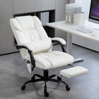 Vinsetto - Chaise de bureau de massage avec vibrations 6 points et repose-pieds - blanc-Détendez‑vous avec une inclinaison à 130 degrés et un repose‑pieds