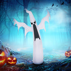HOMCOM - 1 - 8 m Halloween gonflable effrayant fantôme jardin décorations extérieures lumière LED - blanc-Illuminé avec 1 jeu de lumières LED blanches qui comprend 3 ampoules pour que vous puissiez l'utiliser de jour comme de nuit 