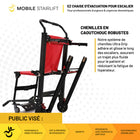 Mobile StairLift - EZ - Chaise d’évacuation - noir-Système de chenilles antidérapantes fournissant une descente contrôlée des escaliers sans batterie