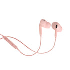 Basic Tech Écouteurs intra-auriculaires avec fil avec contrôle du volume et microphone intégré - Rose-Contrôle du volume