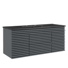 Modway - Render Fixation murale de 48" Vanette de salle de bain - Gris Noir-Vanité moderne du milieu du siècle