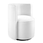 Modway - Della Performance Velvet Tissu Chaise pivotante - Blanc-Chaise pivotante d’accent
