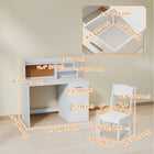 Qaba - Ensemble bureau et chaise pour enfants, ensemble table d’étude et chaise avec rangement - blanc-Fabriqué en MDF robuste, supporte jusqu’à 110 lb (50 kg) pour une utilisation durable
