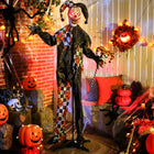 Outsunny - Clown animé pour Halloween - décorations effrayantes pour Halloween-Des effets sonores et lumineux dynamiques créent une atmosphère immersive et terrifiante pour Halloween 