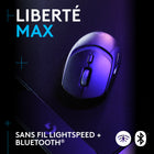 Logitech - Souris de jeu légère sans fil G309 LIGHTSPEED - Noir-Précision maximale: Le capteur HERO 25K de cette souris gaming sans fil assure un suivi exactement à l'échelle du sous-micron sans lissage pour un jeu sans fil précis