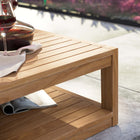 Modway - Carlsbad Bois de teck Terrasse extérieure Table basse - Naturel-Capacité de poids en fauteuil : 600 lb