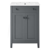 Modway - Nantucket 24" Vanette de salle de bain - Gris blanc-Vanité de salle de bain moderne