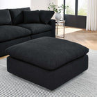 Modway - Commix Boucle rempli de duvet et trop rempli Tissu Ottoman - Noir-Siège en mousse de densité