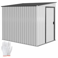 Outsunny - 5 x 7FT Penchez-vous au hangar w/ Fondation porte coulissante-Peut servir d'abri à vélos, d'abri à outils, d'abri pour générateur ou d'abri pour tondeuse à gazon 