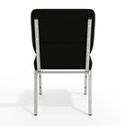 Flash Furniture – Chaise d’église emp. Hercules, 18,5 po de large, siège de 4,25 po d’épaisseur, noir, cadre argenté, 40-Siège épais de 4 po avec une bordure de cascade de 4,25 po