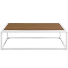 Modway - Stance Terrasse extérieure Aluminium Table basse - White Natural-Résistants à l’eau et aux UV