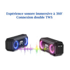 MyBat - Enceinte d'extérieur sans fil, portable, robuste et étanche - Noir-Lumières LED festives : Des lumières clignotantes vives éclairent les chemins et créent une ambiance festive.