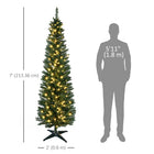 HOMCOM - Arbre de Noël artificiel illuminé 6 pi avec lumières LED blanc chaud-La conception en sections des branches rend le démontage et le stockage rapides et faciles 
