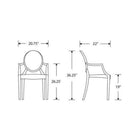 Nicer Furniture - fauteuil fantôme de Louis XVI - transparent - 5 pièces-Convient pour une utilisation intérieure et extérieure. Chaise empilable pour un rangement facile