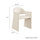 Modway - Talia Performance Velvet Fauteuil à manger - Alabaste-Cadre en bois courbé
