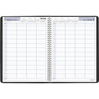 AT-A-GLANCE - Cahier de rendez-vous quotidien pour groupe de quatre personnes 2025 - 11 po H x 8 po l - Noir - Anglais-Un jour de semaine par page