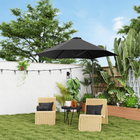 Outsunny - Parasol déporté avec rotation à 360° - 8,5 pi - noir-La toile ventilée aide à rester stable face au vent