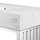 Modway - Gridiron 48" Vanette de salle de bain - Argent blanc-Matchs non inclus
