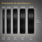 MotionGrey - Disques de musculation premium - Disques olympiques pour barre d’haltérophilie - 15 lb - Lot de 2-4