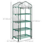 Outsunny - serre portable 27 po L x 20 po l x 65 po H avec étagères à 4 niveaux et roulettes, transparent-Assez spacieux pour accueillir un grand nombre de plantes et de fleurs
