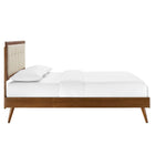 Modway - Willow Bois Lit à plateforme queen avec pieds écartés, Noyer beige-Construction en bois, MDF et placage