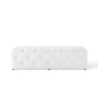 Modway - Amour Entrée à boutons touffés de 60" Imitation cuir Banc - Blanc-6