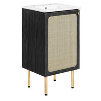 Modway - Chaucer 18" Vanette de salle de bain - Noir Blanc-MDF et panneau de particules
