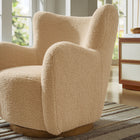 Modway - Montrose Ailier Sherpa Chaise pivotante d’accent - Noyer d’ivoire-Pivot à 360º