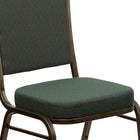 Flash Furniture – Chaise banquet empilable à haut dossier, siège en tissu vert 2,5 po, armature dorée (FDC01GV0640)-Panneau arrière sans couture