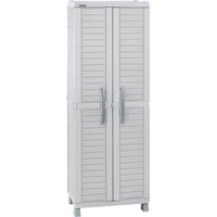 Dura Housewares - Armoire III utilitaire avec étagères - 25,6 L x 17,7 P x 74,4 H po - Gris-Fabriqué à 100 % en résine 