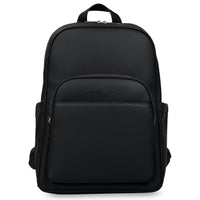 Bugatti - Sac à dos professionnel de la collection Wellington pour ordinateur portable jusqu’à 15,6 po - Noir-Fabriqué en cuir synthétique grainé