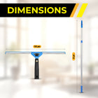 Gritt Commercial - Ensemble de nettoyage de vitres - Raclette pivotante de 18 po pour fenêtres - Perche télescopique de 6 pi - Lot de 3-Garantie de vitres sans traces