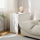 HOMCOM - Table à manger ovale pliante gain de place à abattant pour 4 à 6 personnes - blanc vieilli-La surface revêtue de mélamine est facile à nettoyer 