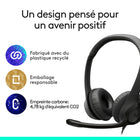 Logitech - H390 USB-C casque filaire pour PC/ordinateur portable-Works With Chromebook: le casque USB-C H390 est certifié Works With Chromebook et compatible avec la plupart des applications d’appel et de visioconférence sur les principaux systèmes d’exploitation	