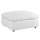 Modway - Commix Duvet Rempli Trop Rempli Ottoman - Blanc pur-Construction en bois massif
