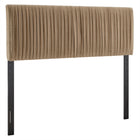 Modway - Eloise Velours de performance résistant aux taches Tête de lit Queen, Taupe-Tête de lit Queen size
