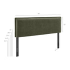 Modway - Camille Mélange de lin rembourré Tête de lit Queen size - Sauge-Housse amovible