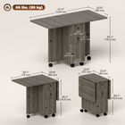 HOMCOM - Table à manger pliante à abattant sur roulettes avec tiroirs et armoire de rangement pour 4 à 6 personnes - gris-Deux tiroirs et un meuble offrent un espace de rangement discret 