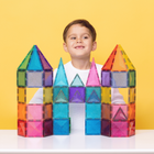 Connetix - Château à Paillettes Pack, Contenant 48 Pièces-Toutes les tuiles présentent le design biseauté unique de Connetix, ce qui leur permet d'être solides tout en offrant des réfractions claires