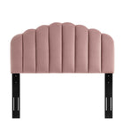 Modway - Veronique Performance Velvet Tête de lit jumelée, Rose poussiéreuse-Rembourrage en mousse dense
