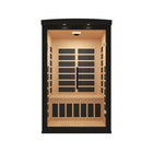 iComfort - Sauna infrarouge 2 personnes - 117 cm (l) x 114 cm (p) - Noir-Lumière de chromothérapie et éclairage d'avant-toit à l'extérieur