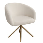 Nicer Interior - Chaise pivotante bouclée - Blanche-Tissu bouclé blanc texturé pour une sensation douce et confortable