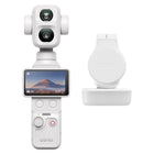 DJI - Osmo Pocket 4P Pack standard - Blanc nacré-Capteur CMOS de 1 pouce et plage dynamique de 17 diaphragmes, double caméra avec 4 focales, objectif 60 mm pour des portraits naturels