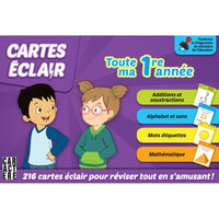 Éditions Caractère - Cartes éclair - Toute ma 1er année - Français-les cartes sont regroupées par thèmes ce qui a pour but d’aider l’apprenant à organiser et à mémoriser les concepts abordés