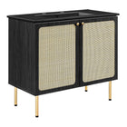 Modway - Chaucer 36" Vanette de salle de bain - Noir noir-MDF et panneau de particules