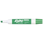 Expo – Marqueurs à effacement à sec à faible odeur, pointe biseautée, verts, paq./12-L'encre à contraste élevé de couleur vert foncé se fait remarquer sur tout type de matériau