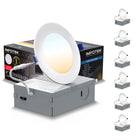 ShoppingAll - Impotek Lumière de plafond encastrée LED 4” 5 CCT avec boîte de jonction - 2700K/3000K/3500K/4000K/5000K - Dimmable IC Classé ETL Étoile d’Énergie 9W 800LM - RCL1-9W4IN (Paquet de 6)-Luminosité exceptionnelle et gradation réglable - Illuminez votre espace avec le summum de la technologie LED. Notre lumière de plafond encastrée offre des lumens supérieurs pour une luminosité inégalée tout en maintenant une efficacité énergétique de seulement 9 watts pour 800 lumens. Profitez d’une gradation flu