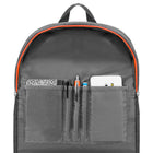 Vangoddy - Sac à dos de voyage léger et décontracté pour ordinateur portable 15 pouces - Gris/Orange-Nylon résistant conçu pour un usage quotidien