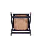 Manhattan Comfort - Lot de 4 chaises pliantes de salle à manger Pullman 46 cm style industriel chic, noir et cannage naturel-10